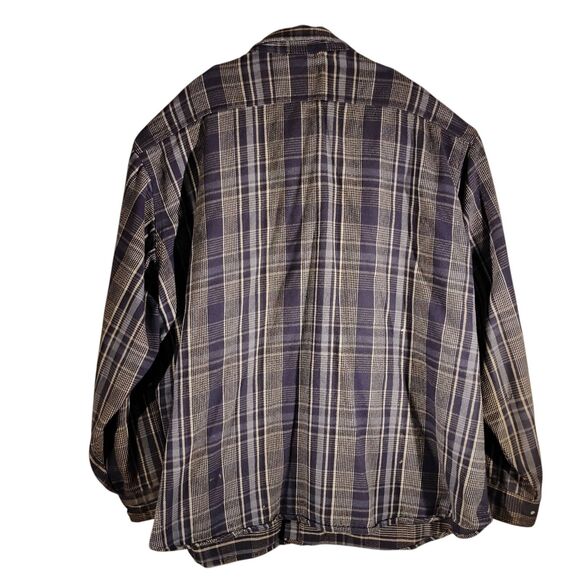 Carhartt flannel shirt jacket shacket mens 3XL XXXL blue plaid vintage 90's Y2K - Picture 2 of 11